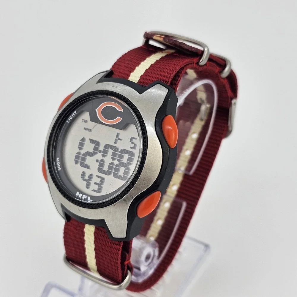 Chicago‎ Bears Digital Men's Watch Game Time 44MM New Canvas Band New Battery